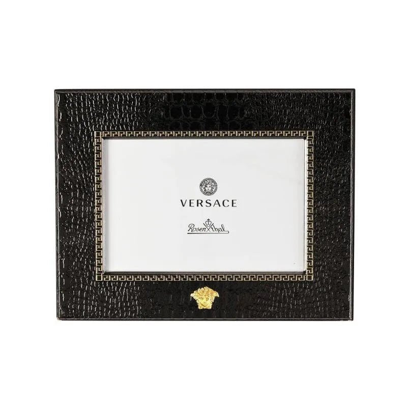 Cornice Portafoto Orizzontale Nera in Argento VS0105/10A - Versace - Oggettistica casa - VG Charme