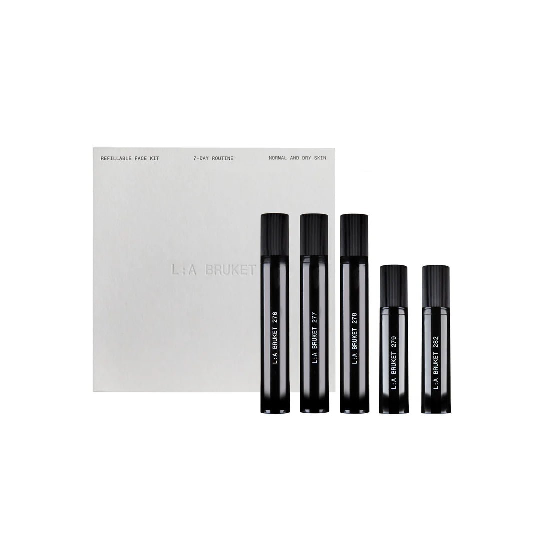 Refillable face kit, 7 Days Routine - Normal and Dry Skin - L:A Bruket - Crema viso - VG Charme
