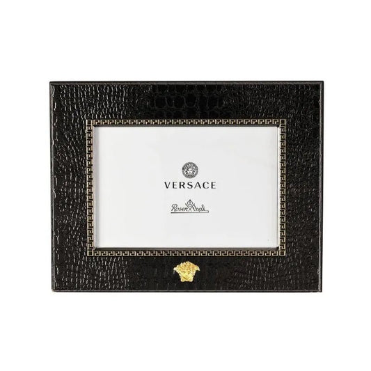 Cornice Portafoto Orizzontale Nera in Argento VS0105/10A - Versace - Oggettistica casa - VG Charme